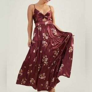 Altar’d State Burgundy Floral Maxi Dress